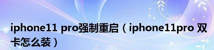 iPhone强制重启方法大全（掌握iPhone强制重启技巧，轻松解决常见问题）