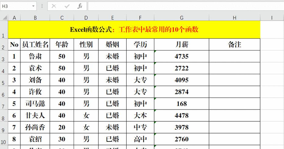 Excel常用函数汇总及用法详解（掌握Excel常用函数）