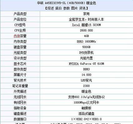 如何查看笔记本电脑的配置参数（快速了解电脑硬件与软件信息）