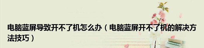 笔记本电脑开不了机的解决技巧（助你轻松解决笔记本电脑无法开机的问题）