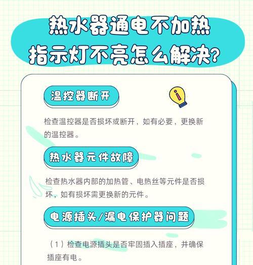 热水器电源指示灯亮但不加热，究竟是怎么回事（探寻热水器不加热的原因及解决方法）