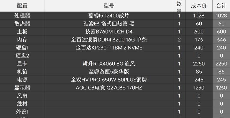 游戏电脑配置推荐？如何选择适合自己的游戏电脑配置？